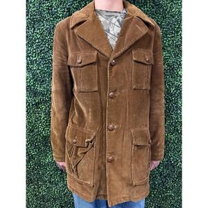 vtg 70s SEARS SPORTSWEAR CORDUROY Coat Large // fur sherpa vintage jacket